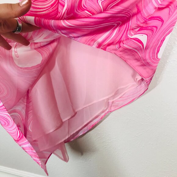 Amanda Uprichard Pink Swirl Jupiter Asymmetrical Hemline Top - Picture 5 of 10